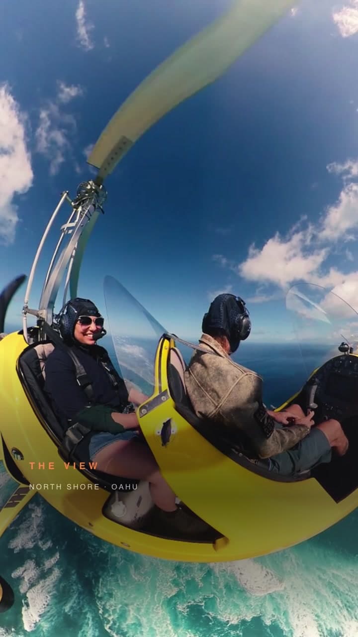 Signature gyroplane flight reel over Oahu's North Shore.